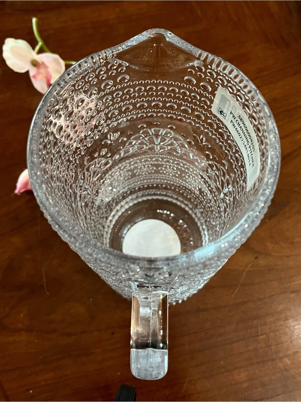 NWT The Pioneer Woman Channing Clear Glass Pitcher 35oz Vintage Hobnail Floral